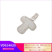 ZHUKOU 20x29mm delicate 26 silver color letter pendant for women handmade DIY necklace earrings jewelry accessories mode: VD614