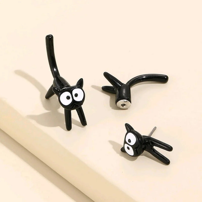 New Funny Small Black Cat Earring for Women Girl Fashion Cute Animal Kitten Earrings Fashion Party Festival Piercing Jewelry