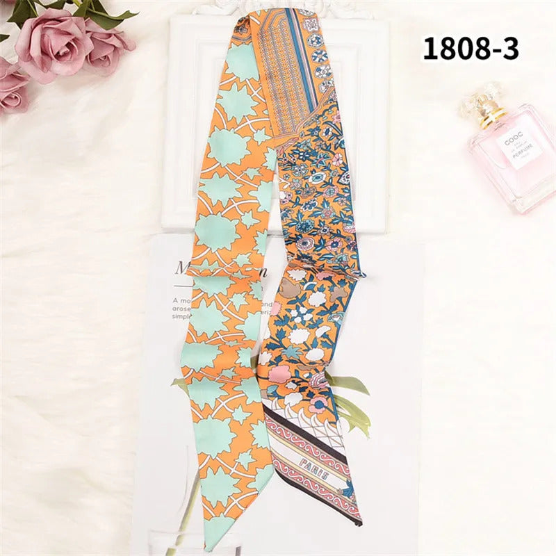 Horse Printing Bag Scarf 2024 New Small Skinny Silk Scarf Women Luxury Brand Foulard Women Tie Fashion Head Scarves For Ladies