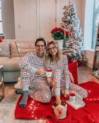 Christmas Family Matching Pajamas Set 2023 Mom Dad Kids Elk Print 2Pcs Clothes Baby Romper Family Look Soft Sleepwear Xmas Gift