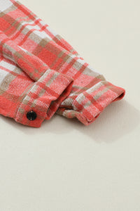 Plaid Flap Pocket Long Sleeve Shacket