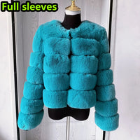 Women's Fashion faux fur coat super hot Autumn Winter women short Faux fox fur fluffy jacket high quality 7xl Ladies furry coats