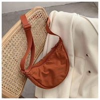 Casual Nylon Hobos Crossbody Bag for Women Shoulder Bag Woman Half Moon Chest Bags Tote Lady Travel Shopper Bag Female Purses