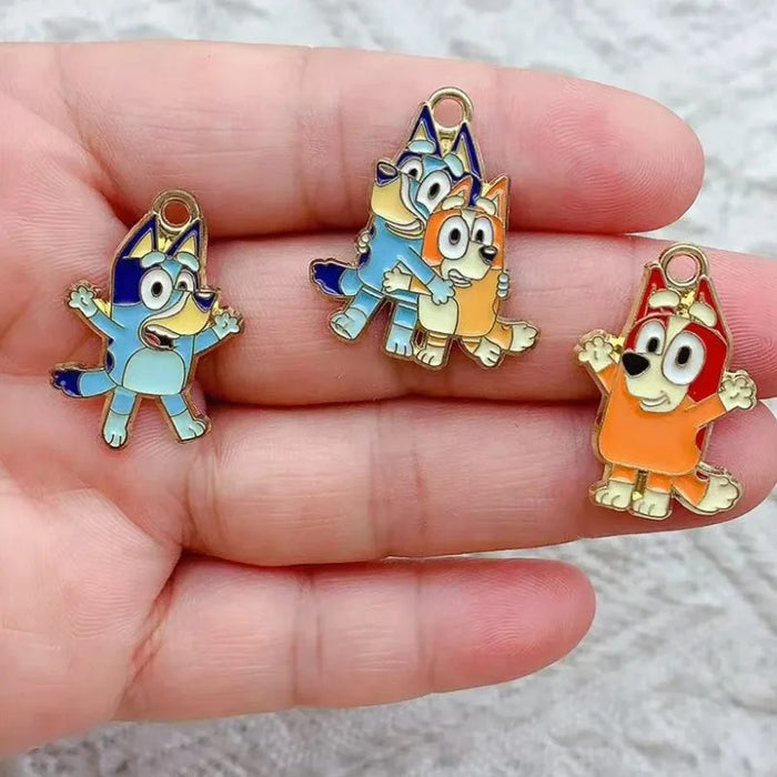 10pcs Cartoon Anime Dog Charm for Jewelry Making Enamel Necklace Bracelet Phone Pendant Diy Accessories Alloy Metal Gold Plated