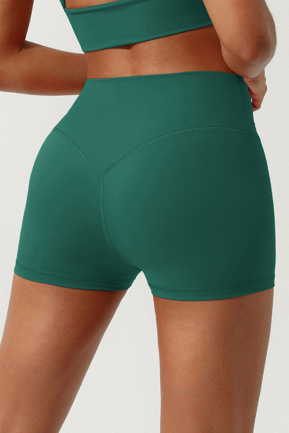 Evergreen Ruched High Waist Active Sports Shorts