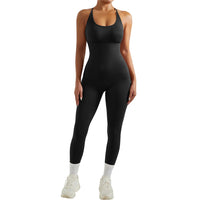 Solid Sexy Jumpsuits Women Summer Sleeveless Rompers Bodysuit Backless Casual Bodycon Playsuits Sports Fashion Streetwear Ladies