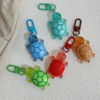 Cute Glow in The Dark Turtle Keychain for Women Girls Backpack Pendant Colorful Tortoise Keyring Student DIY Accessories Gift