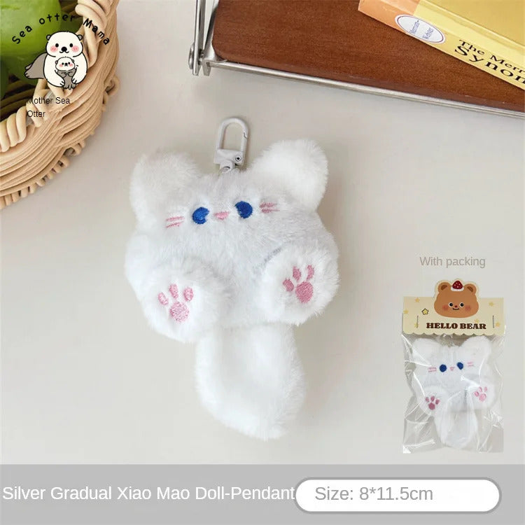 Cute Plush Cat Doll Pendant Girl Backpack Doll Pendant Couple Bag Keychain Decorative Gift