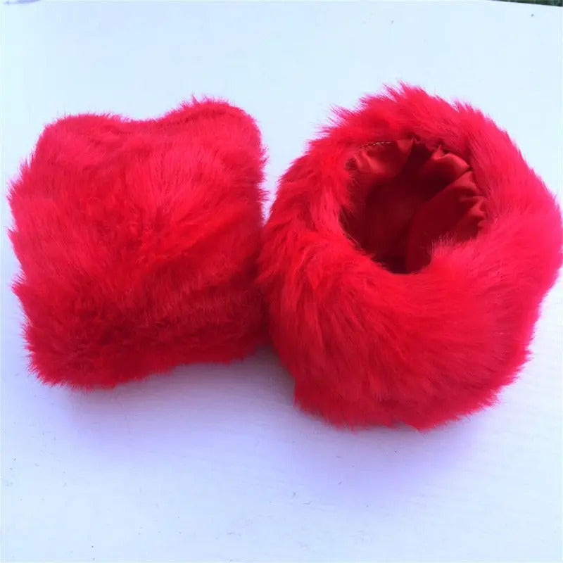 Women's Fashion Clothing Accessories Oversleeve Wrist Faux Fur Wrist Cuffs Warm Furry Wristbands Furry Wrist Cuff Arm Warmer