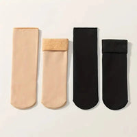 1 Pairs Women's Winter Thick Insulation Short Cashmere Socks Nylon Snow Velvet Boot Solid Color High-quality Women's Floor Socks