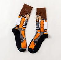 1 Pair Anime Men socks Master Yoda R2-D2 Cosplay Socks Wookiee Jedi Knight Novelty Men's Women's Socks Spring Autumn Winter