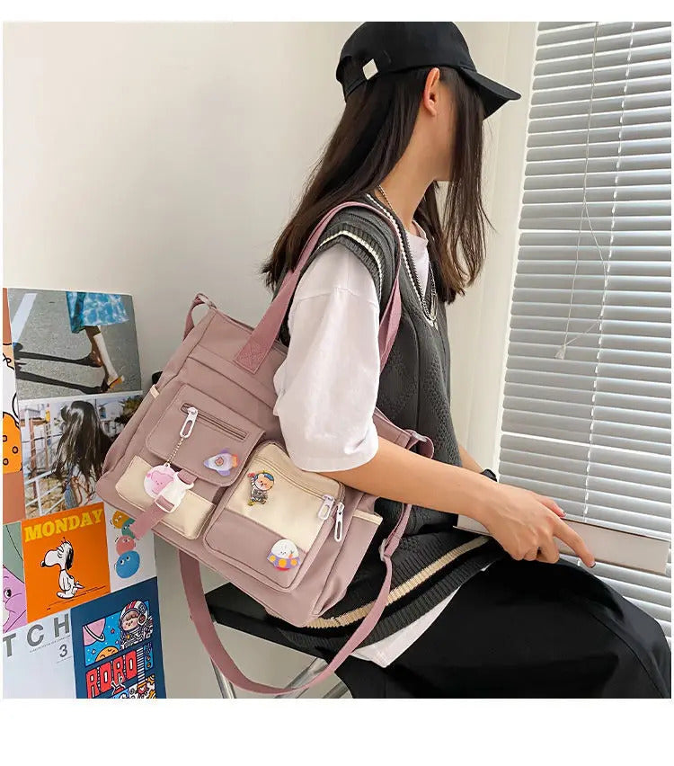 Waterproof Canvas Women Handbags Shoulder Bags Nylon Ladies Tote Messenger Bag Oxford Handbag Cross body Bags for Girls Satchels