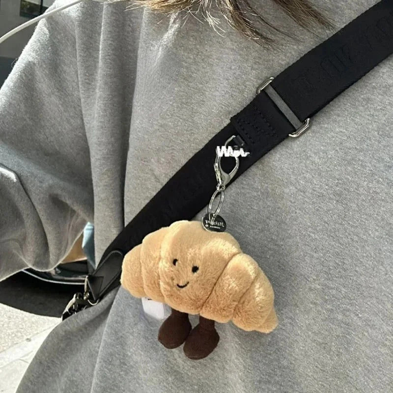 Kawaii Bread Plush Pendant Toy Creative Croissants Roll Bread Plush Doll Keychain Decoration Backpack Pendant Gift