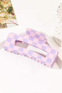 Wisteria Checkered Print Hollow Out Hair Clip