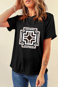 Black Western Aztec Graphic Fashion Tee