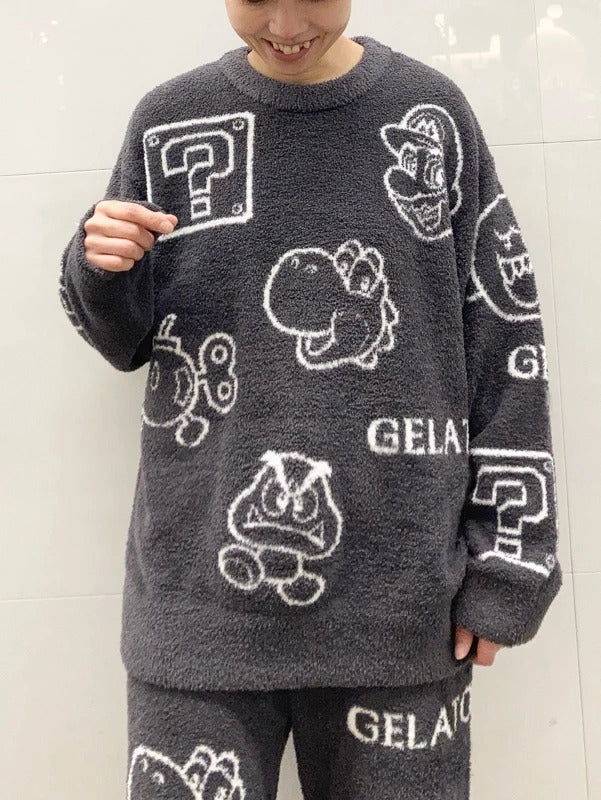 Japanese Style Winter Thick Cartoon Pajamas Home Wear Knitted Sweater like Room Wear Pijama