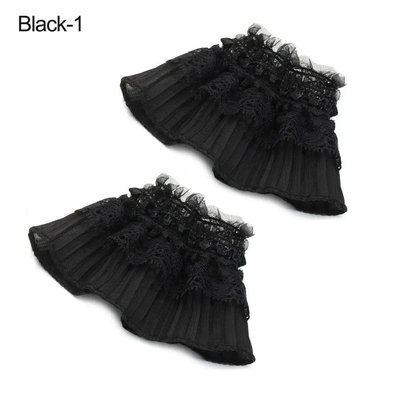 1Pair Detachable Fake Sleeves Spring Autumn Wild Sweater Decorative Sleeves Lace Ruffles Elbow Sleeve Cuff universal Fake Cuff