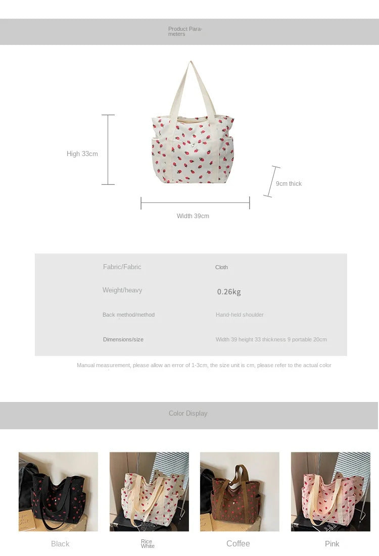 Fresh Sweet Girl Handbag Fashionable High end Corduroy Printed Shoulder Bag Leisure Shopping Commuter Women's Underarm Bag