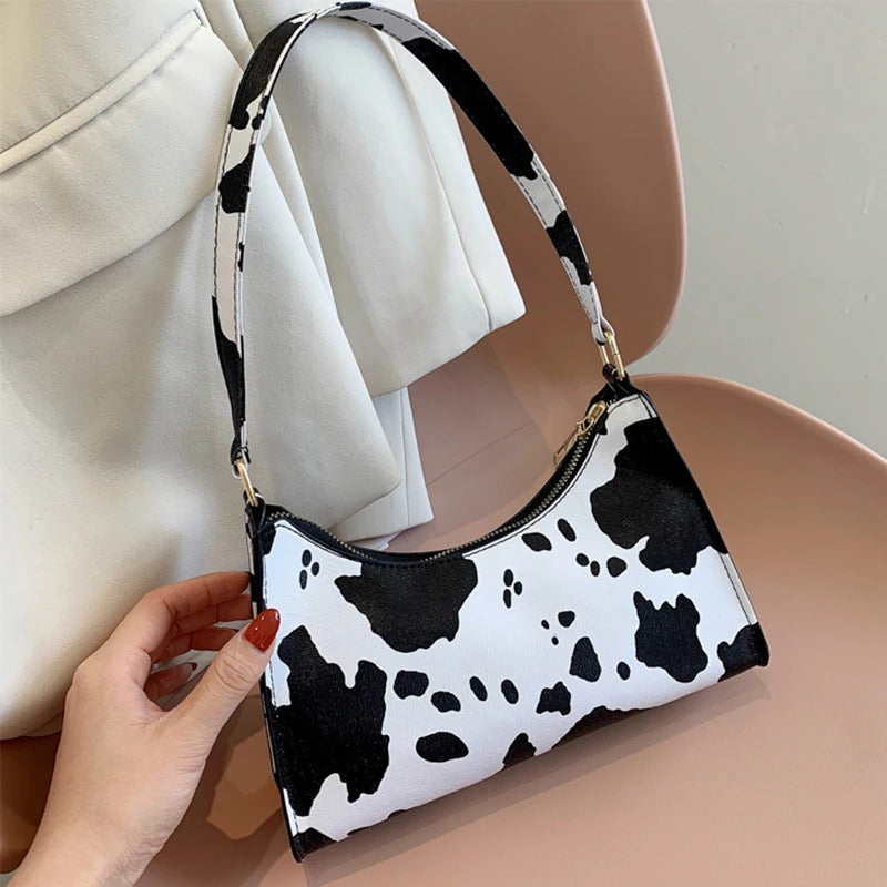 Summer New Shoulder Bags for Women High Quality Zebra Underarm Handbags PU Leather Leopard Armpit Purse Bag