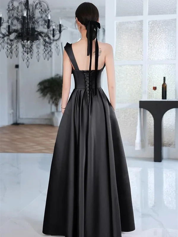 Customized Elegant Temperament Prom Vestidos Bow Draped One-shoulder Strapless Cross Lace Up Graduation Dress Trendy Party Eveni