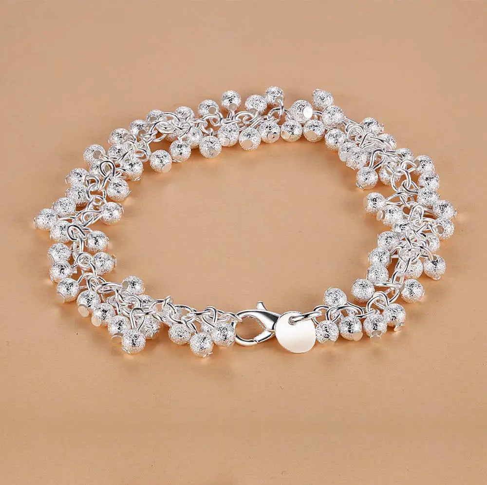 925 Sterling Silver Rose Flowe Bracelet Nice Snake Chain High Quality For Women Men Fashion Jewelry Wedding Engagement Party