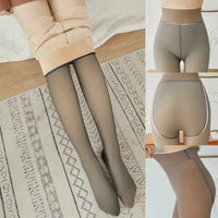 Women Fleece Leggings Sexy Translucent slim Pantyhose Elasticity Winter Warm Legging Thermal Tights Female Woman Pants