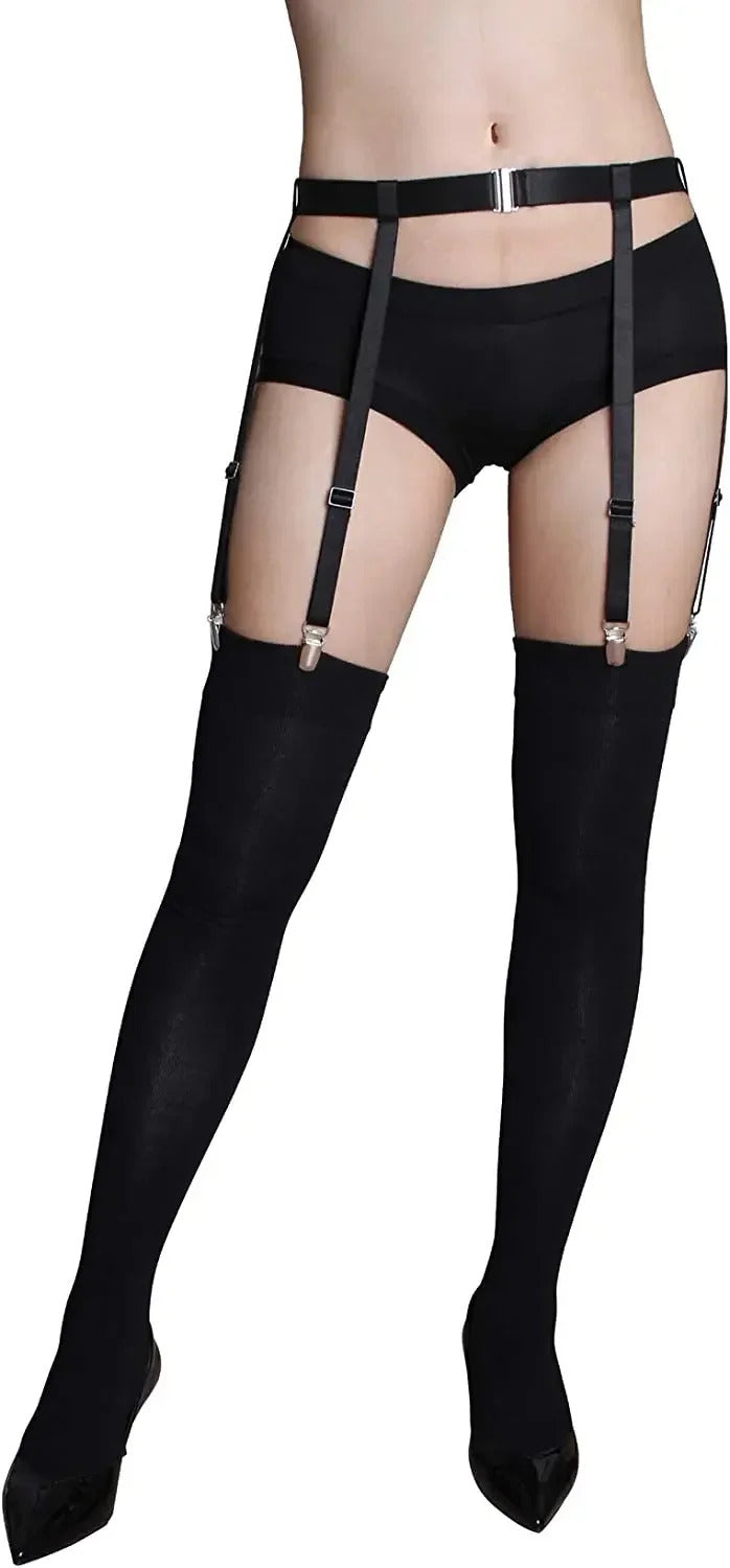 Thigh High Stockings Garter Belt for Women Girls Adjustable Elastic Leg Sock Suspenders Belt Lingerie Garter Lady Stocking Belt