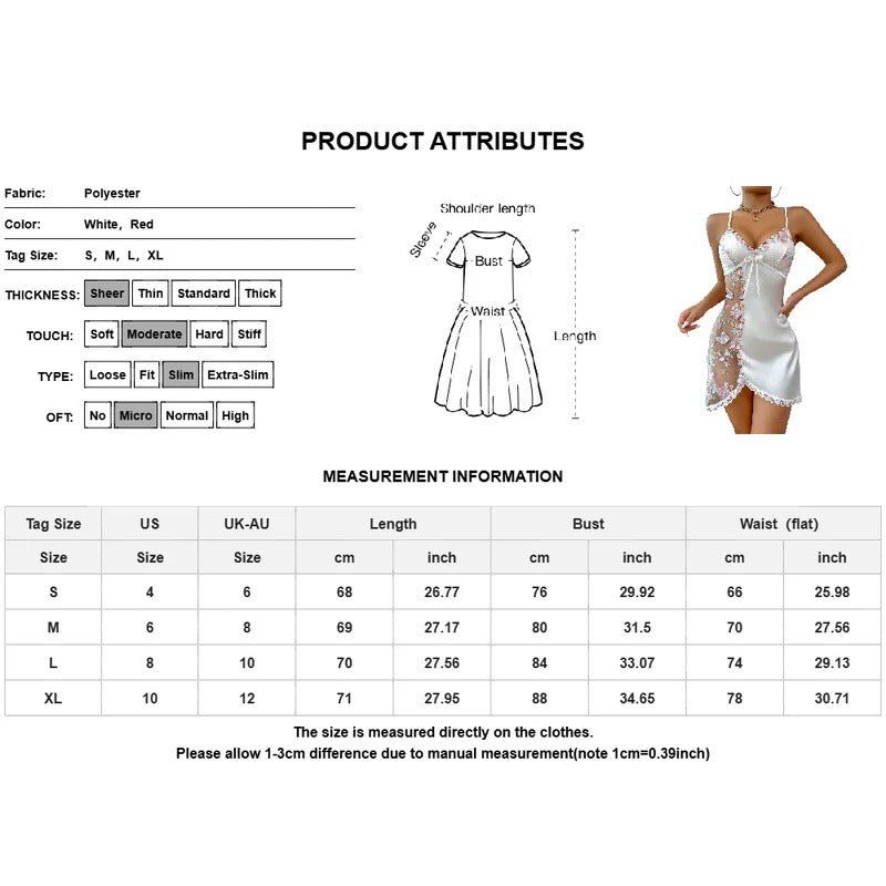 Cross Border Sexy Lingerie Women Suspender Perspective Mesh Lace Embroider Flower Babydoll Nightdress Home Dressing Sex Costumes