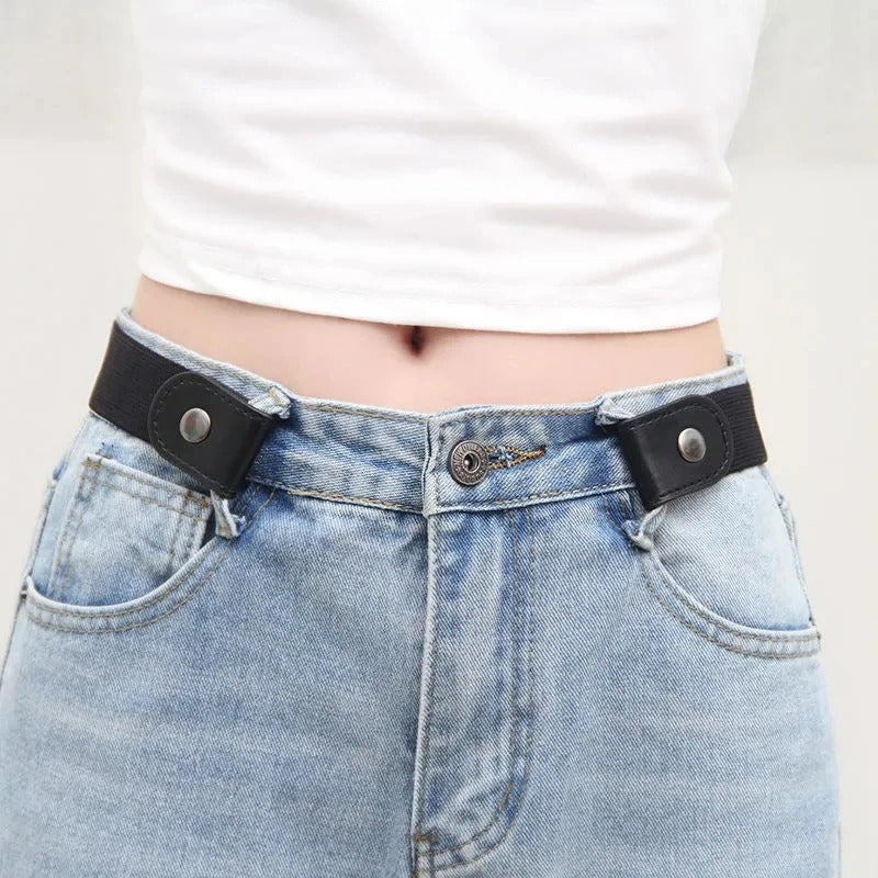 Simple And Fashionable Women'S Belt Elastic Lazy Men'S Belt Woven Invisible And Seamless Unisex Jeans Belt Length Adjustable