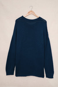 Navy Cozy Long Sleeves Turtleneck Sweater