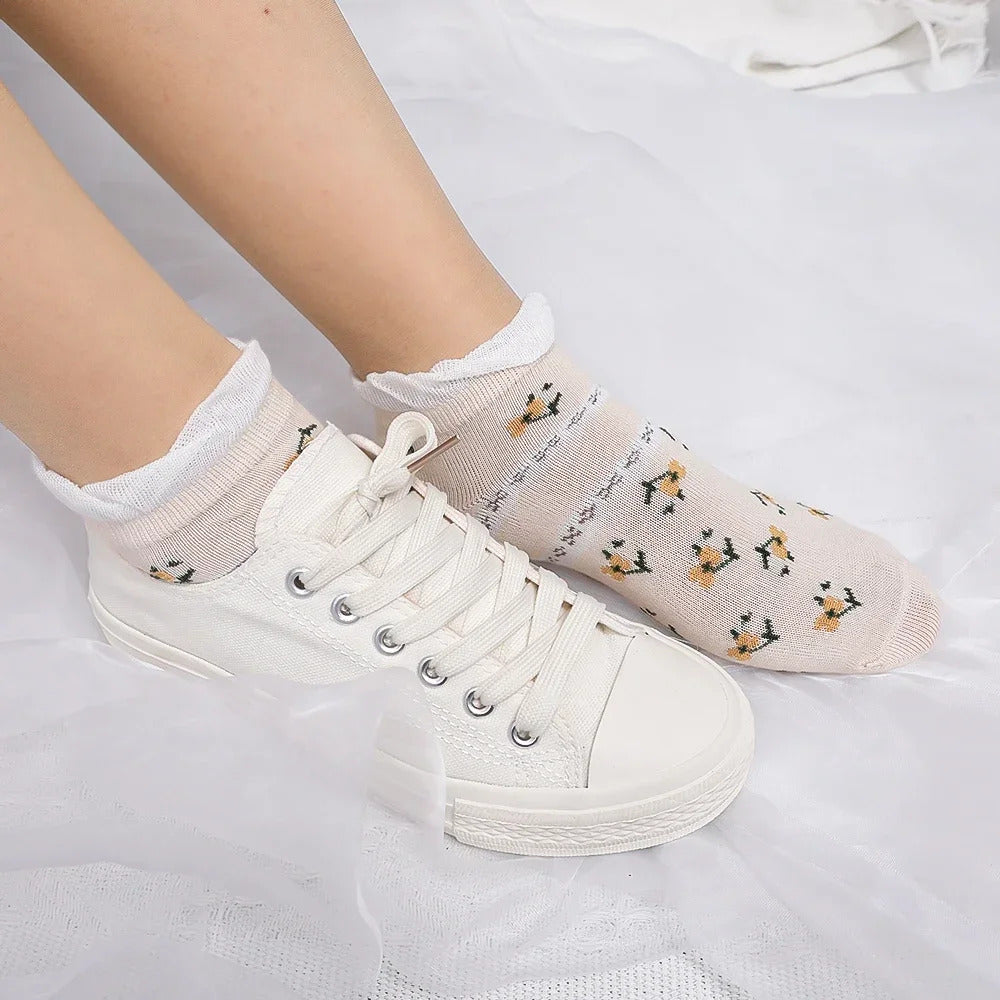 1-5Pairs Cotton Short Sock Cartoon 3D Cat Puppy Dog Animal Socks Harajuku Kawaii Women Girls Anklet Socks Breathable Casual Sox