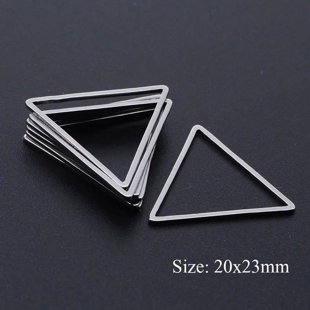 10pcs/lot 316 Stainless Steel   Hollow Geometric Square Circle Triangle Charms Wholesale Never Tarnish Jewelry Making Charms