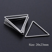 10pcs/lot 316 Stainless Steel   Hollow Geometric Square Circle Triangle Charms Wholesale Never Tarnish Jewelry Making Charms