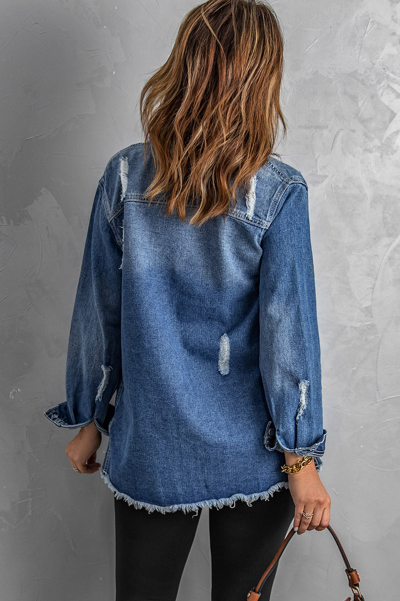 Blank Apparel - Blue Distressed Denim Jacket