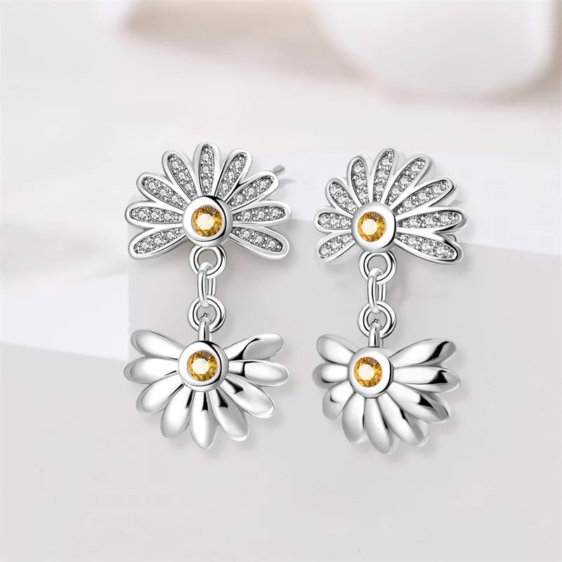 Fresh Spring Women's 925 Sterling Silver Tulip Rose Bee Fruit Original Design Earrings Fit Engagement Party Exquisite Jewelry