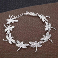 925 Sterling Silver Rose Flowe Bracelet Nice Snake Chain High Quality For Women Men Fashion Jewelry Wedding Engagement Party