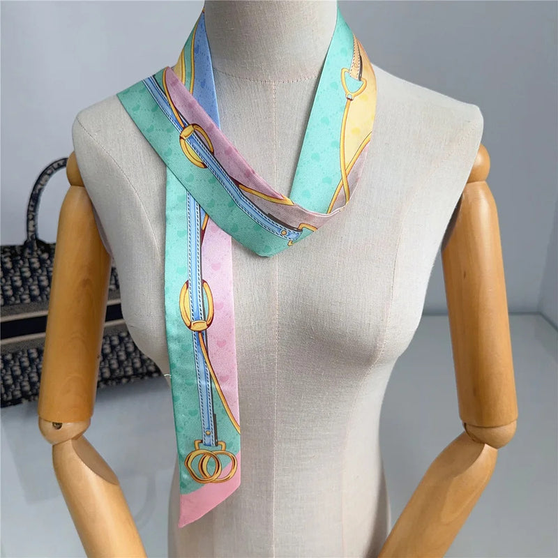 120Cm Extended Love Chain Lock Decorative Tie Bag Ribbon Small Scarf Headband Streamer Scarf Scarf