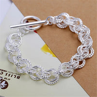 925 Sterling Silver Exquisite Solid Chain Bracelet Fashion Charm Women Men Solid Wedding Cute Simple Models Jewelry