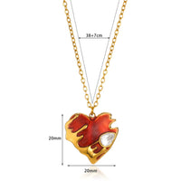 Stainless Steel Love Heart Necklace For Women 2023 New Trendy Lip Chain Simple Pendant Necklace Jewelry Gift Wholesalers