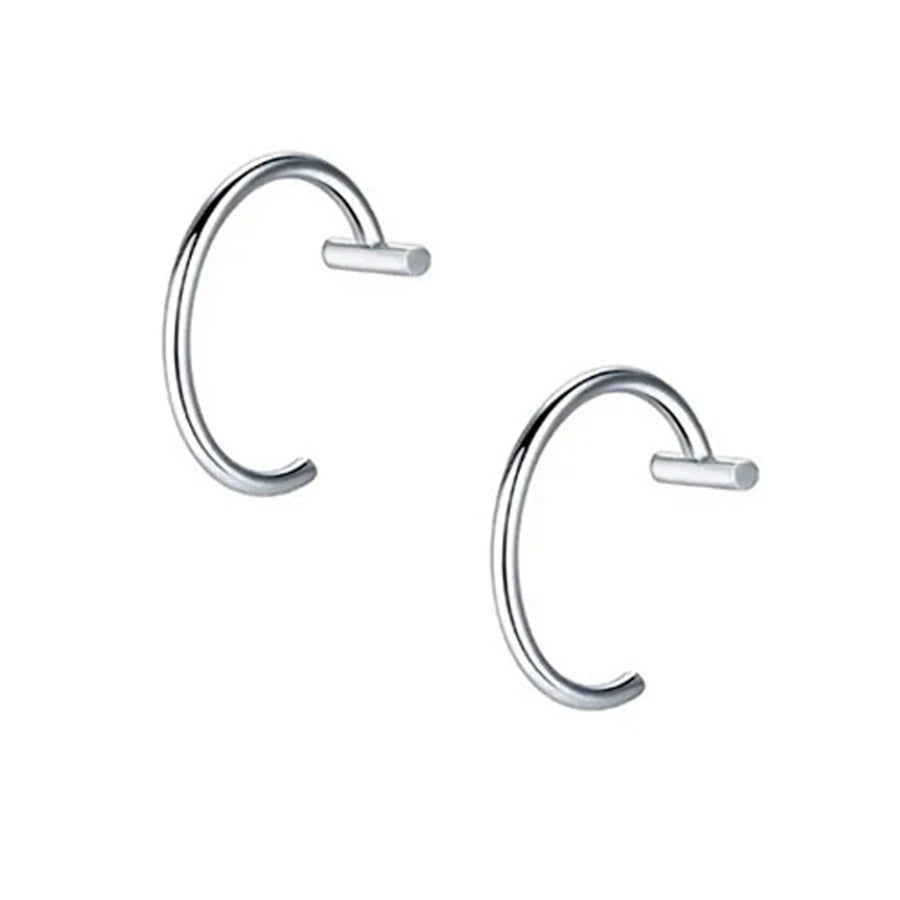 2PCS Trendy 10mm Stainless Steel Punk Clip on Fake Piercing Nose Wrap Lip Rings Unisex Nose Ring Women Men Tusk Body Jewelry