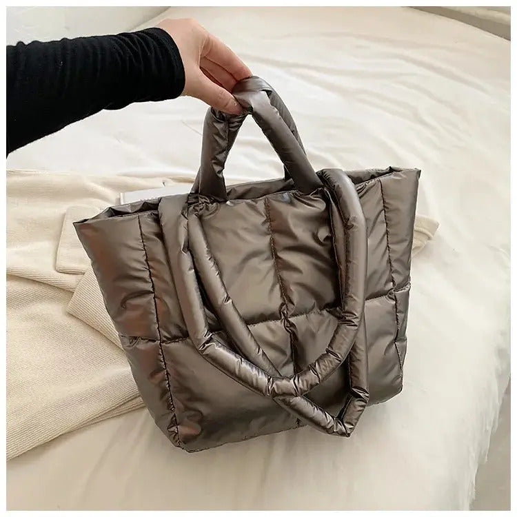 Handbag Female Large-capacity Bag Female New Tide Fashion Shoulder Bag Fall And Winter Cotton Bag Hundred Tote Bag