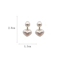 Imitation Pearl Earrings For Women Heart Round Stud Earrings Elegant Love Ear Stud Party Wedding Jewelry Valantine Day Gifts