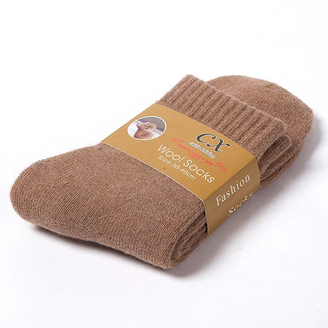 1 Pairs Winter Warm Women Socks Merino Wool Men Super Thicker Solid  Against Cold Thermal Plush Thick Snow Terry Socks