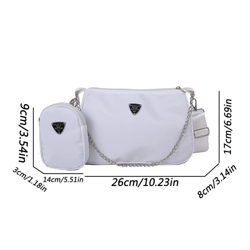 Nylon Crossbody Bag For Women Fashion Portable Casual Underarm Bag Students Cross Body Bag-mw