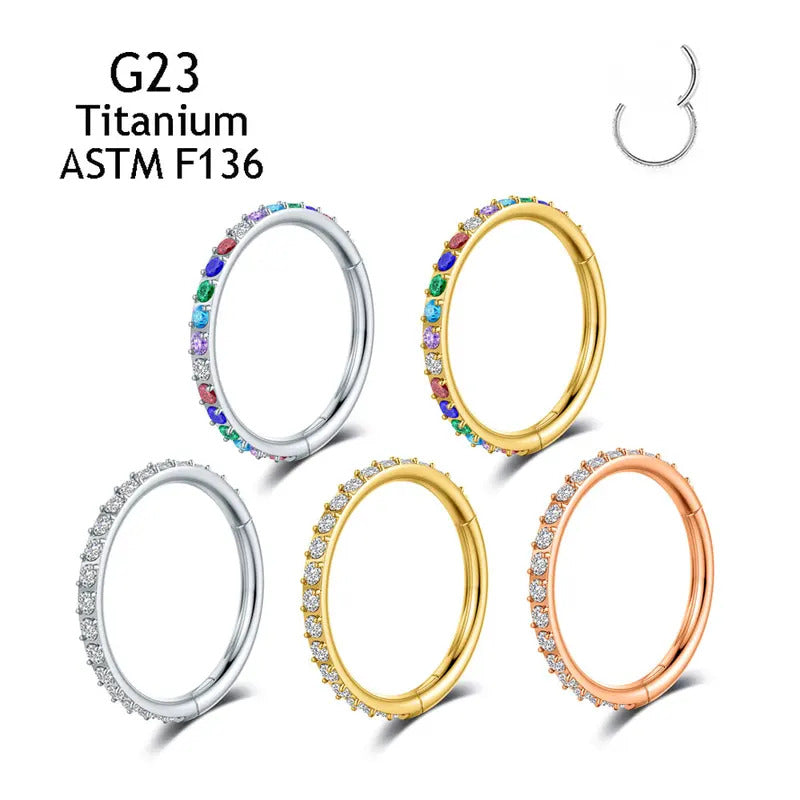 Nose Piercing ASTM F136 Titanium With 5A Zircon Sexy Earrings Labret Lip Helix Hoops septum PIERC Body Fashion Jewelry For Women