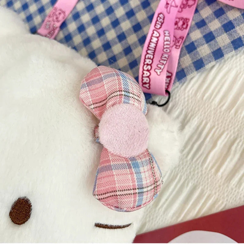 Women Girl Sanrio Hello Kitty Mini Shoulder Bag Kawaii Cartoon Messenger Plush Earphone Bag Girl Kids Cute Luxury Designer 2024