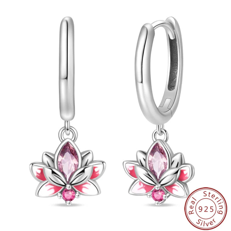 Fresh Spring Women's 925 Sterling Silver Tulip Rose Bee Fruit Original Design Earrings Fit Engagement Party Exquisite Jewelry