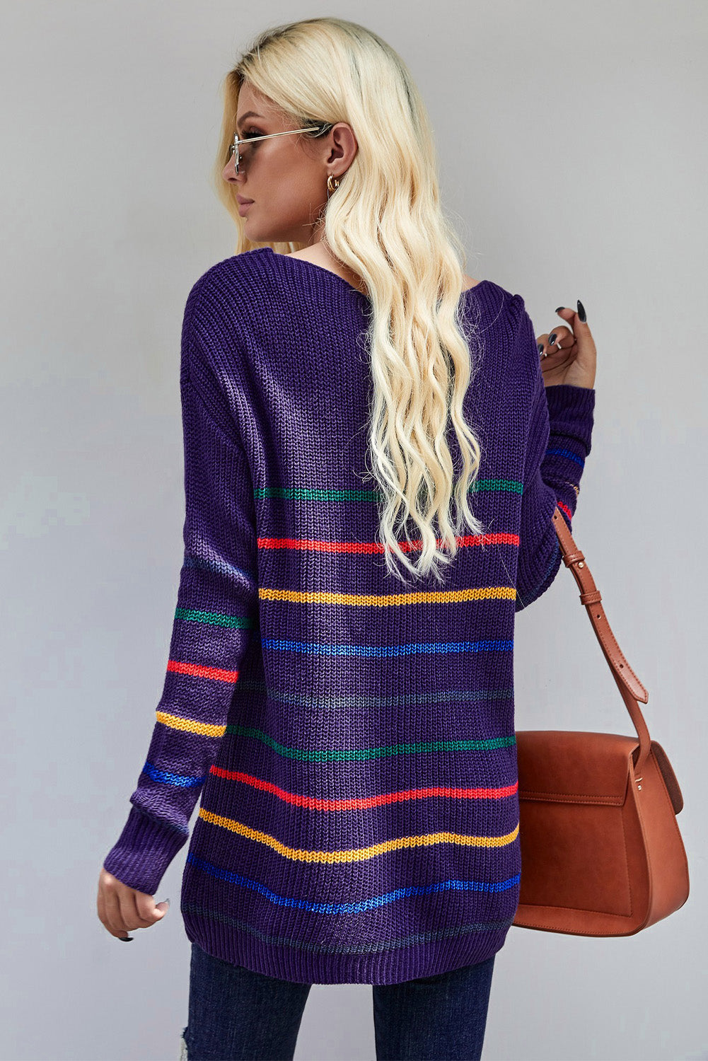 Multicolor Striped Knit Sweater