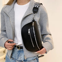 PU Leather Retro Banana Bag Women Chest Bag Waist Fanny Pack Sling Crossbody Shoulder Bag Chest Bum Belt Bag Half Moon Hobo Bag