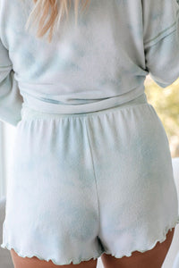 Sky Blue Tie Dye Knit Pajamas Set